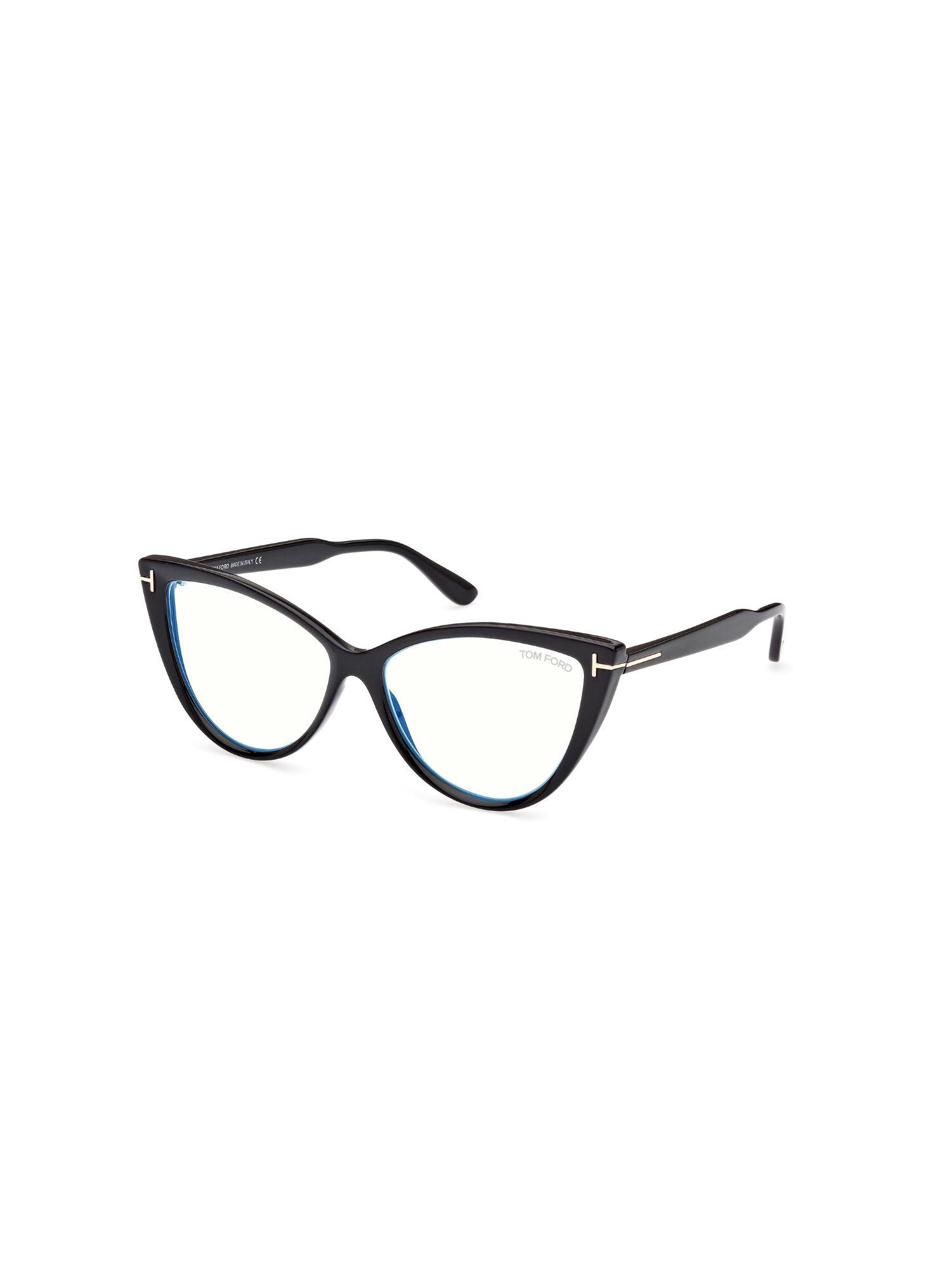 acetate black transparent eyeglass frame - ft5843-b 56 001