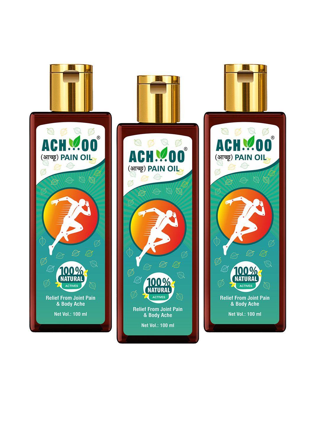 achoo set of 3 pain oil to relief from joint pains & body ache - 100 ml each