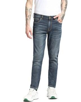 acid lightly washed slim fit jeans