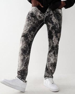 acid-wash skinny fit jeans