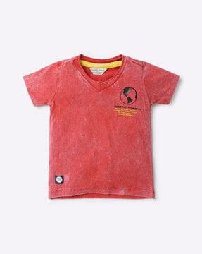 acid wash round-neck t-shirt