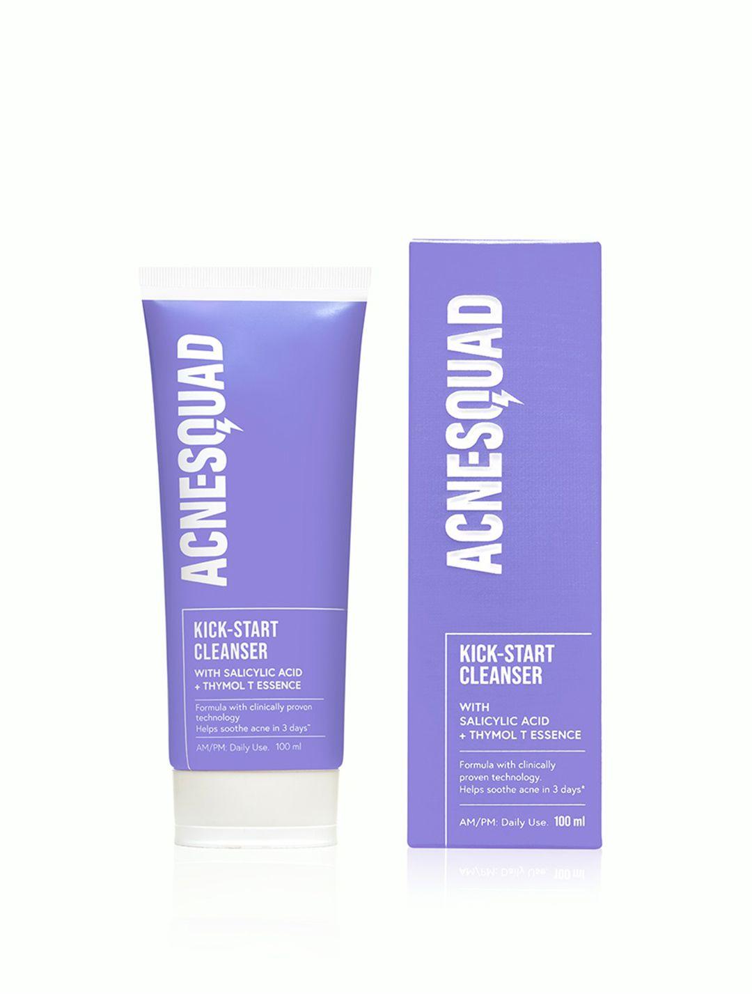 acne squad kick-start face cleanser with salicylic acid & thymol t essence - 100 ml