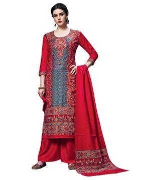 acro wool woven suit & dupatta unstitched dress material