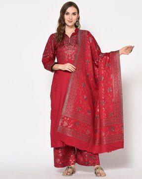 acro wool woven suit unstitched dress material