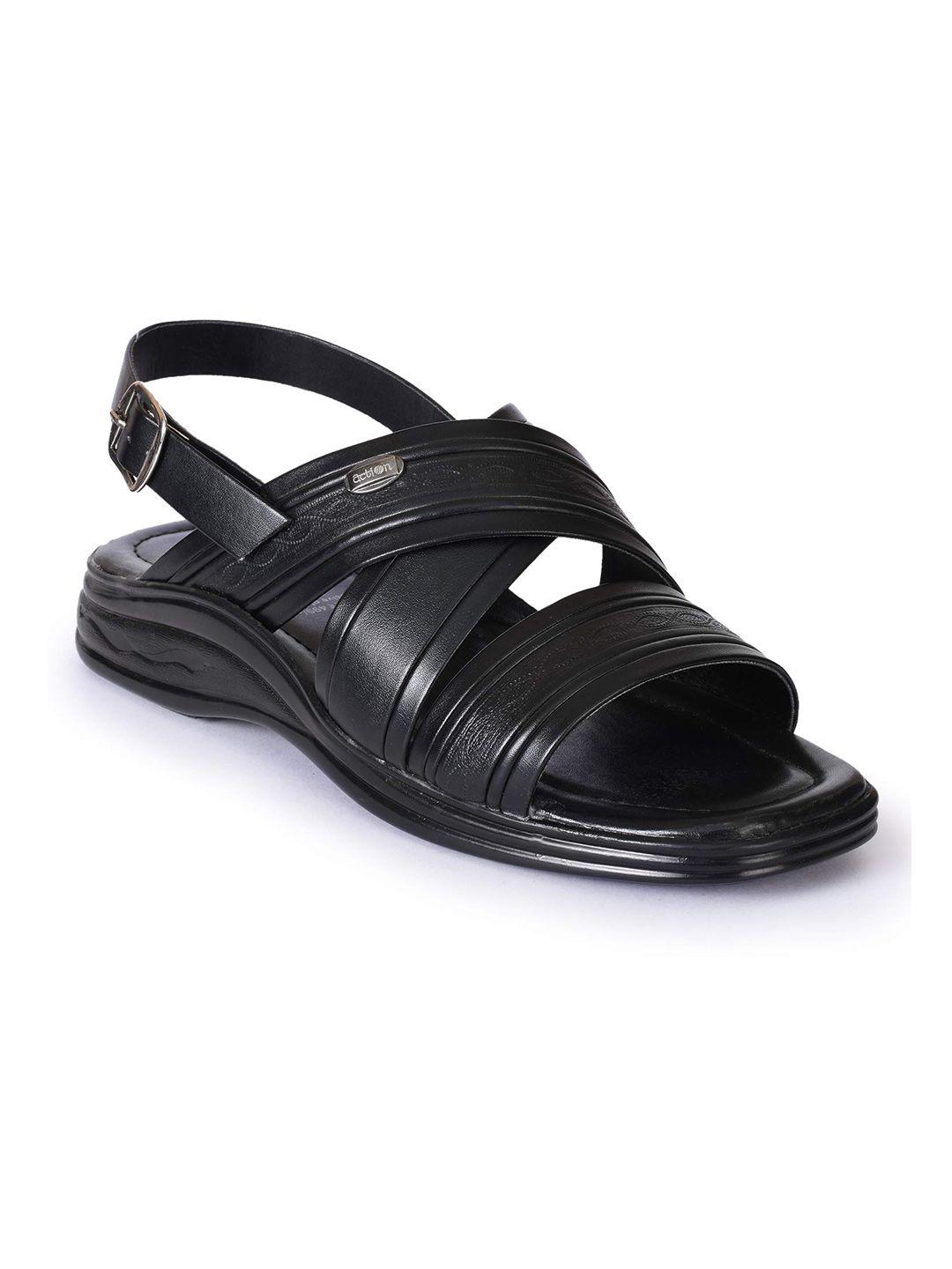 action men textured open toe comfort foam comfort sandals with buckle closure