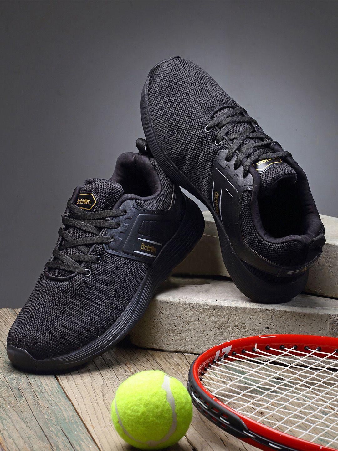 action men black mesh running non-marking shoes