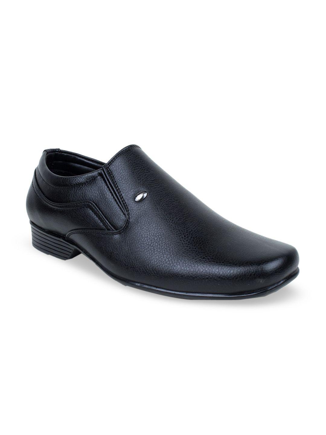 action men black solid formal slip-ons