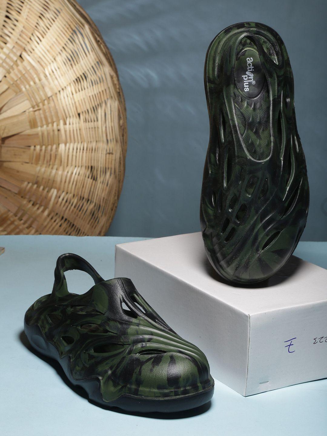 action men camouflage printed rubber clogs