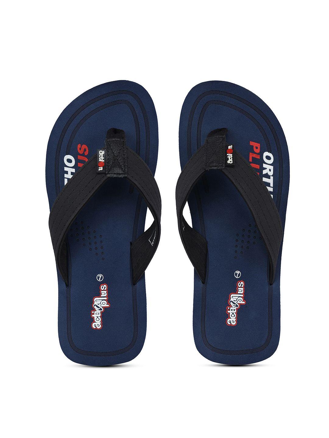 action men printed rubber thong flip-flops