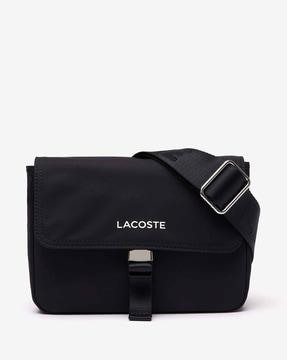 active nylon mini satchel with flap closure