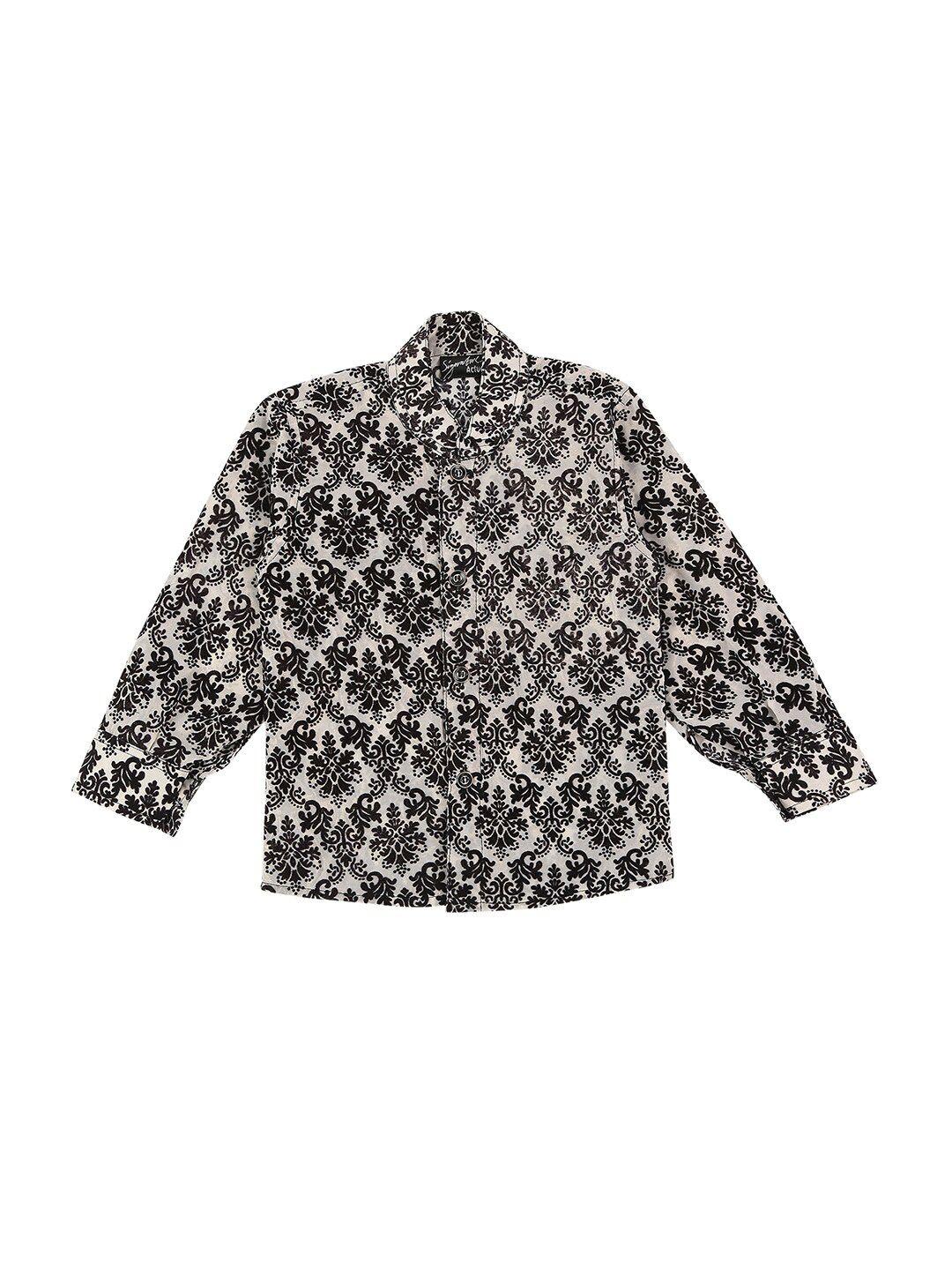 actuel boys off white printed party shirt