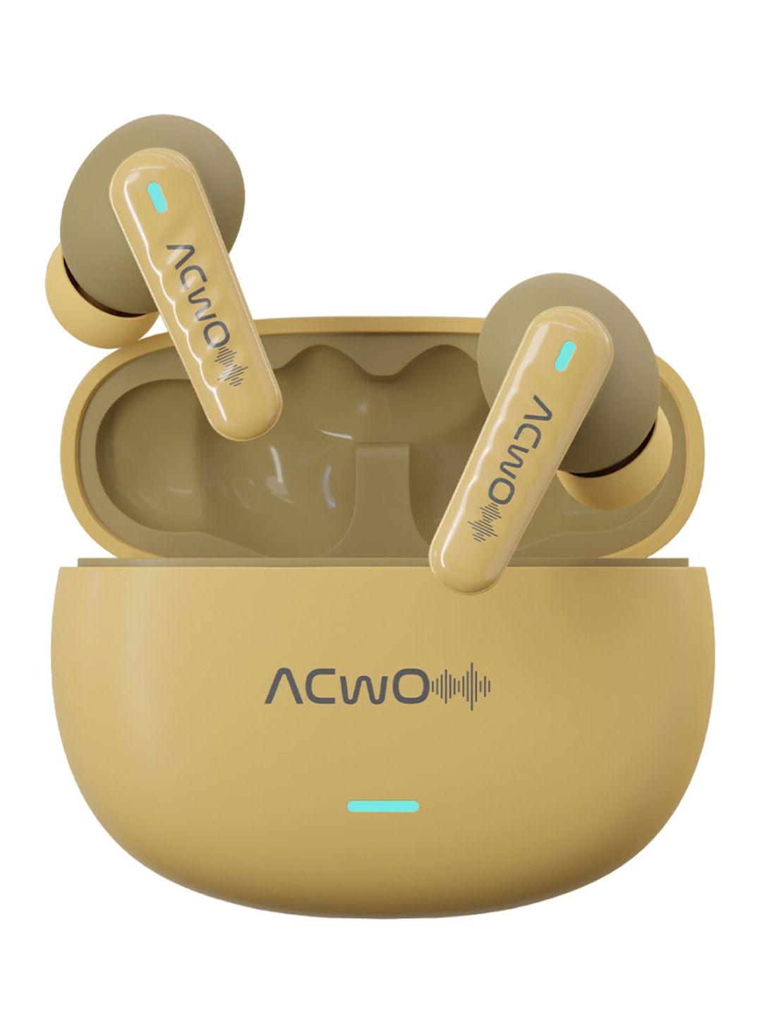 acwo cream-coloured dwots 727 anc tws earbuds