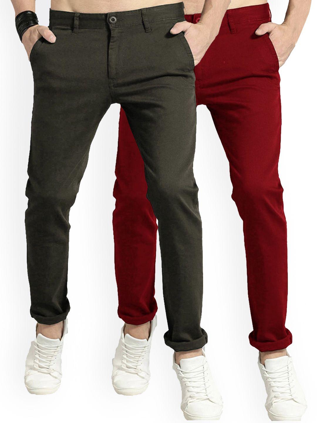 ad & av men multicoloured classic easy wash chinos trousers