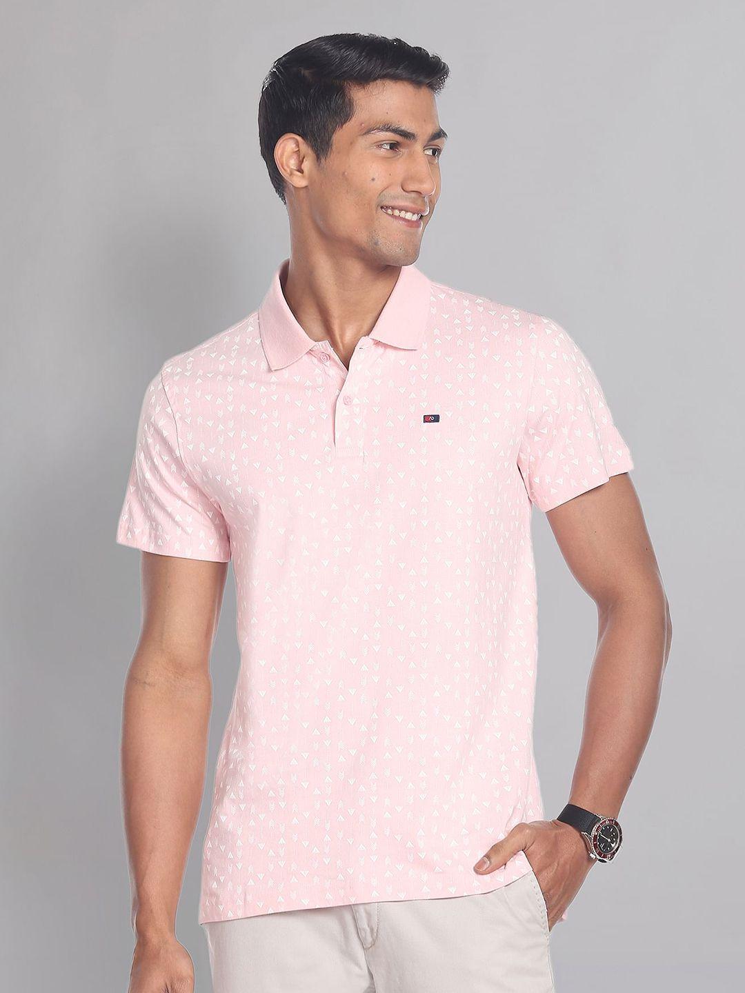 ad by arvind men printed pure cotton slim fit t-shirt