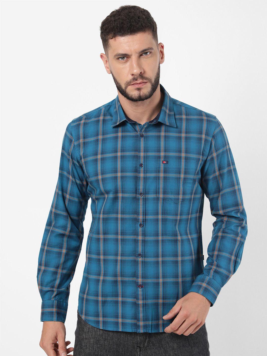 ad by arvind men red tartan checks checked casual shirt
