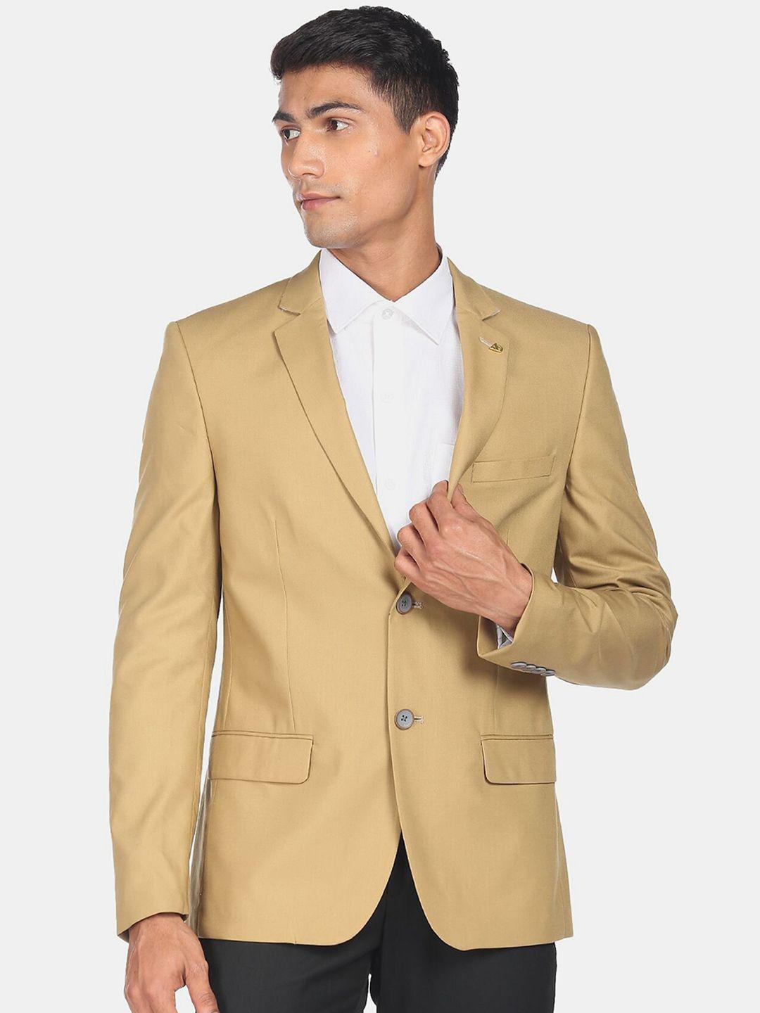 ad by arvind men tailored-fit single breasted blazer