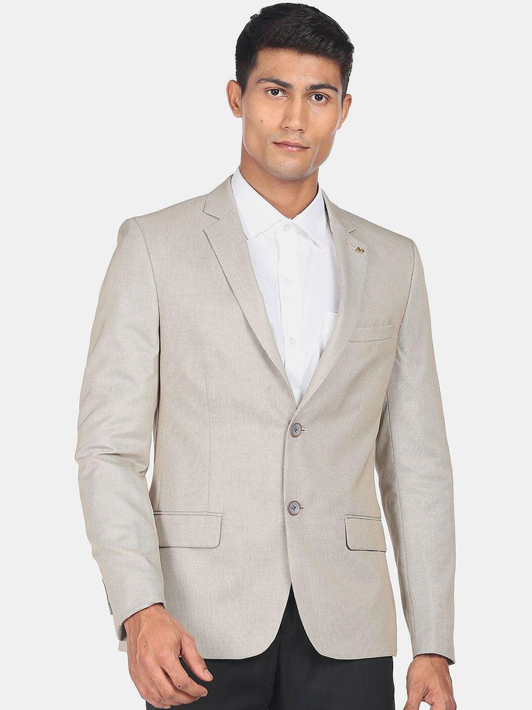 ad by arvind men tailored-fit single breasted blazers