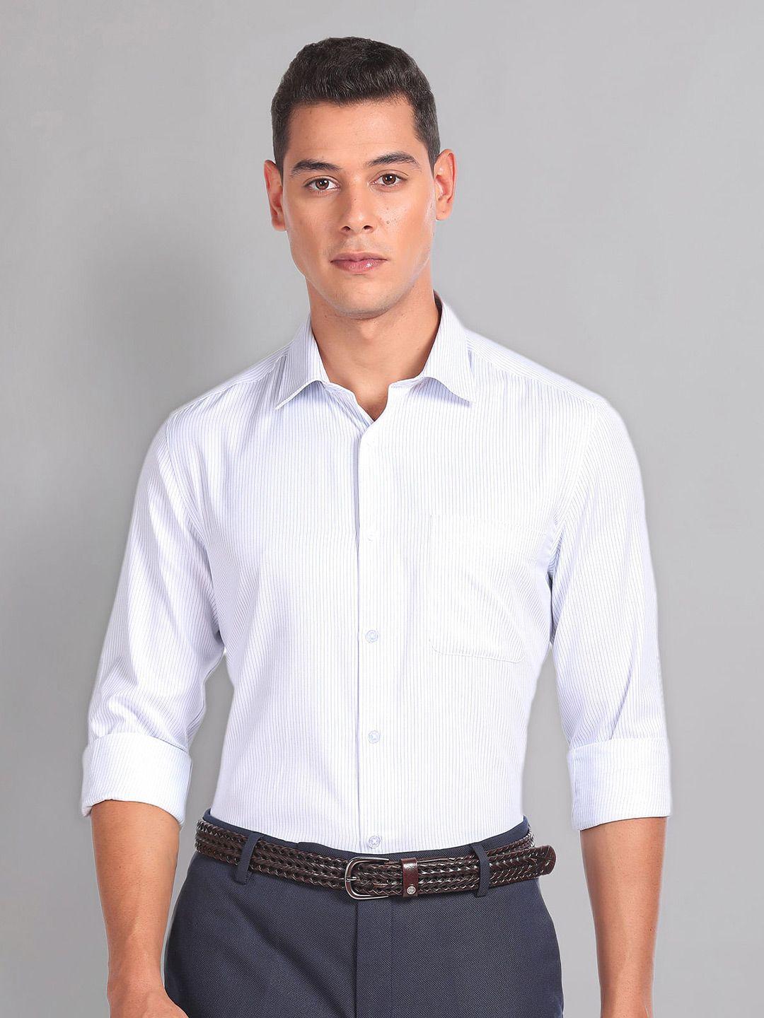 ad by arvind striped twill formal shirt