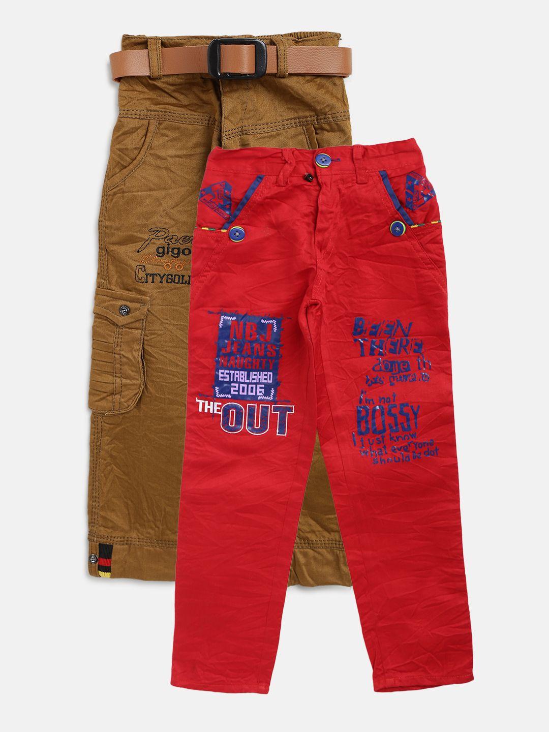 ad & av boys pack of 2 regular fit trousers
