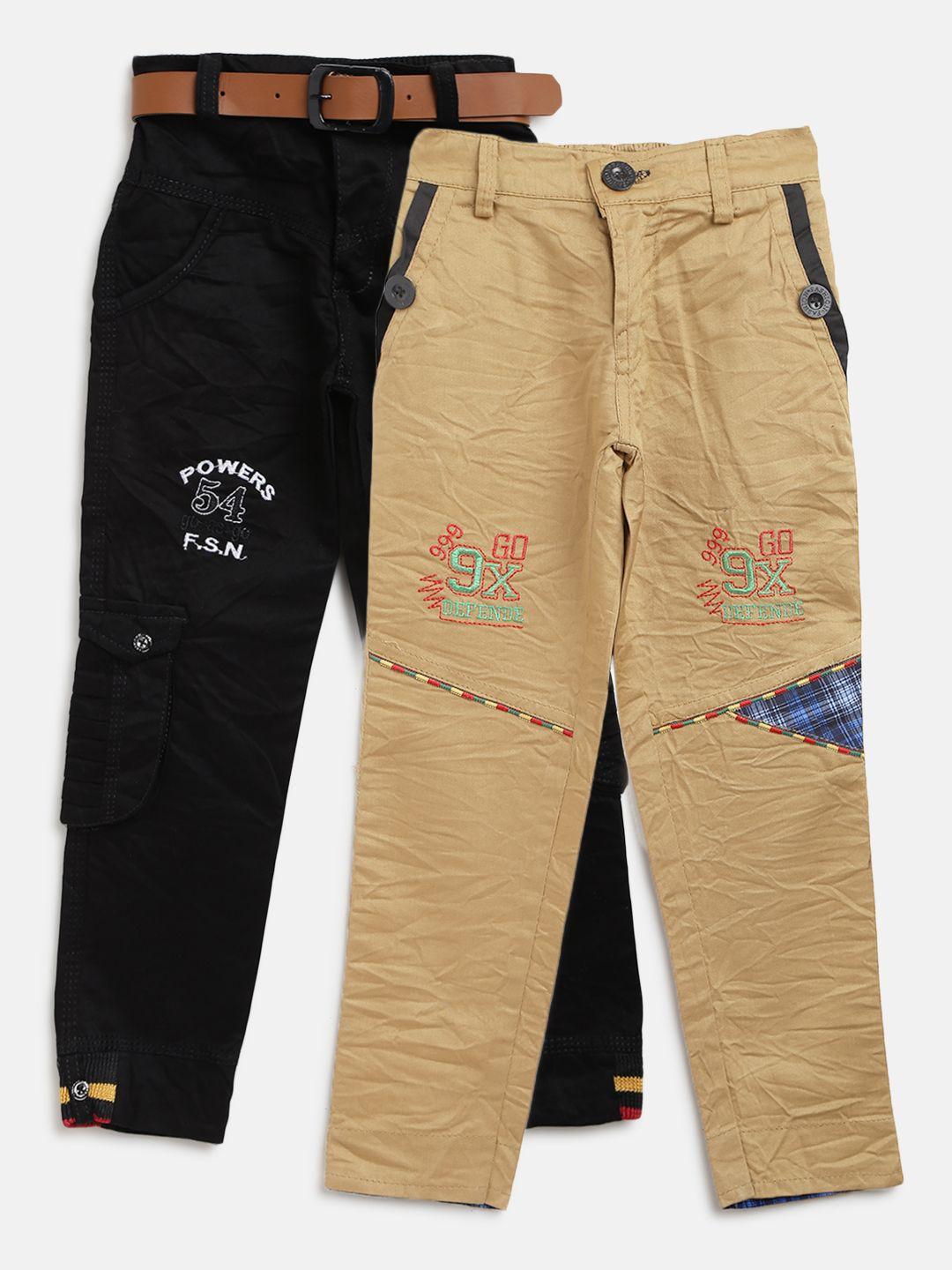 ad & av boys pack of 2 regular fit trousers