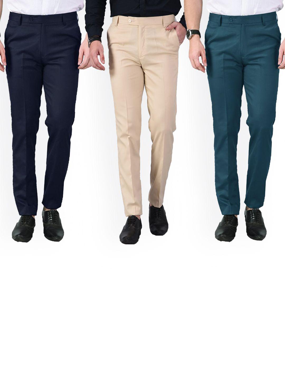 ad & av men multicoloured classic easy wash trousers