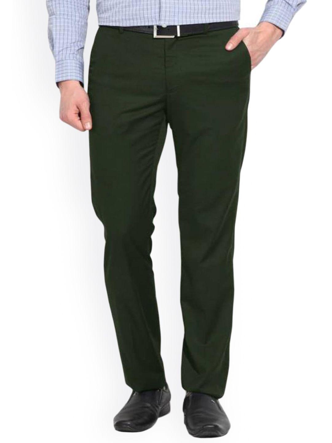 ad & av men olive green classic easy wash chinos trousers