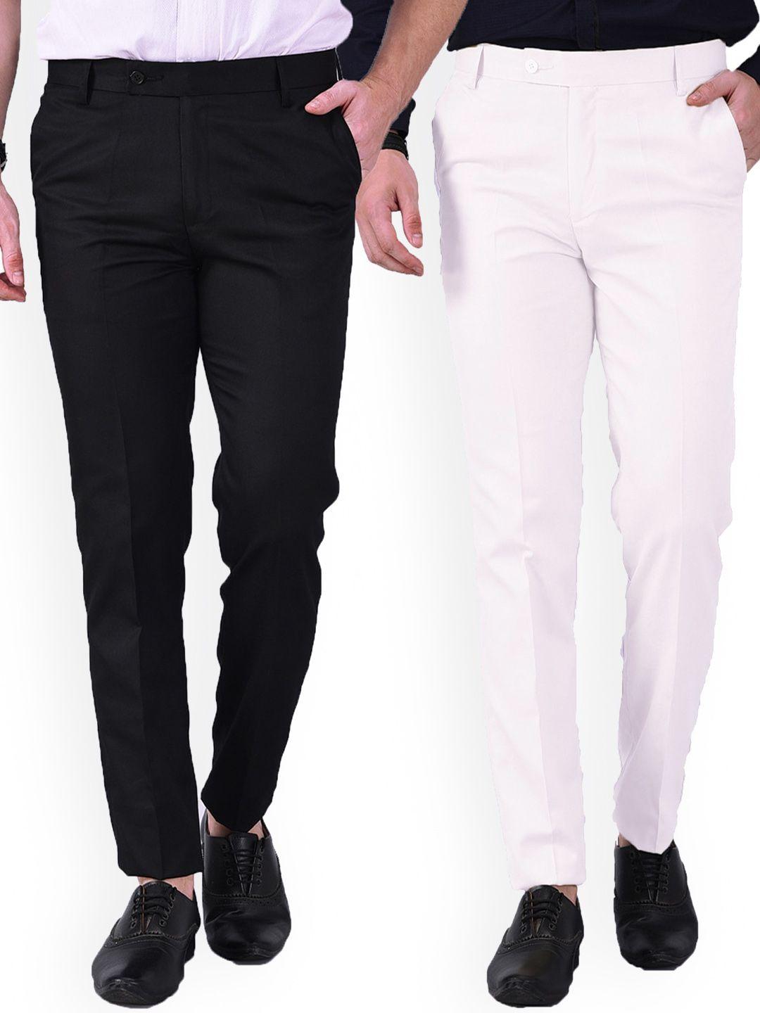 ad & av men white classic easy wash chinos trousers