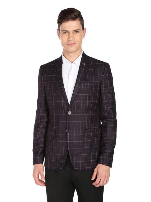 ad by arvind black full sleeves notched lapel blazer