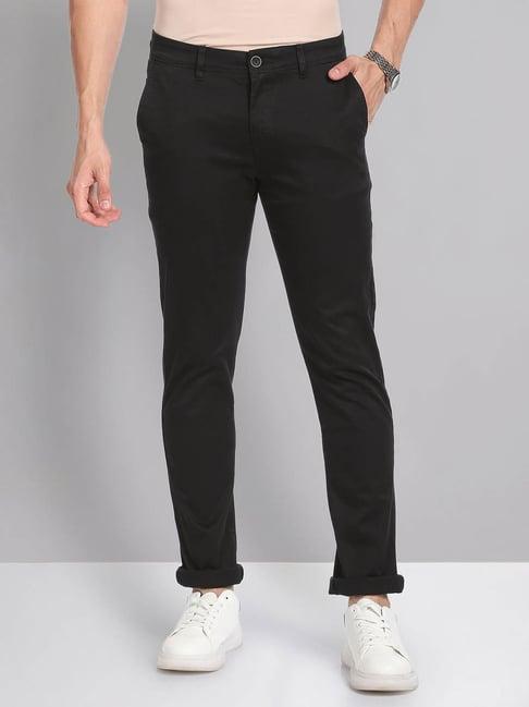 ad by arvind black slim fit chinos