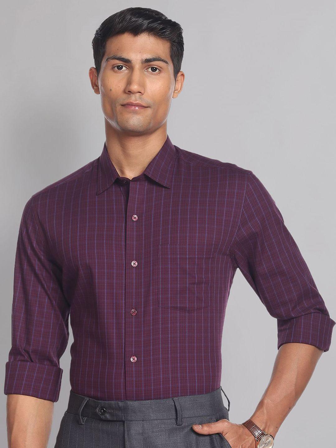 ad by arvind checked slim fit formal shirt