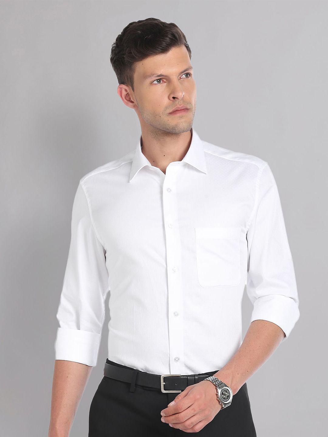 ad by arvind classic spread collar pure cotton formal shirt