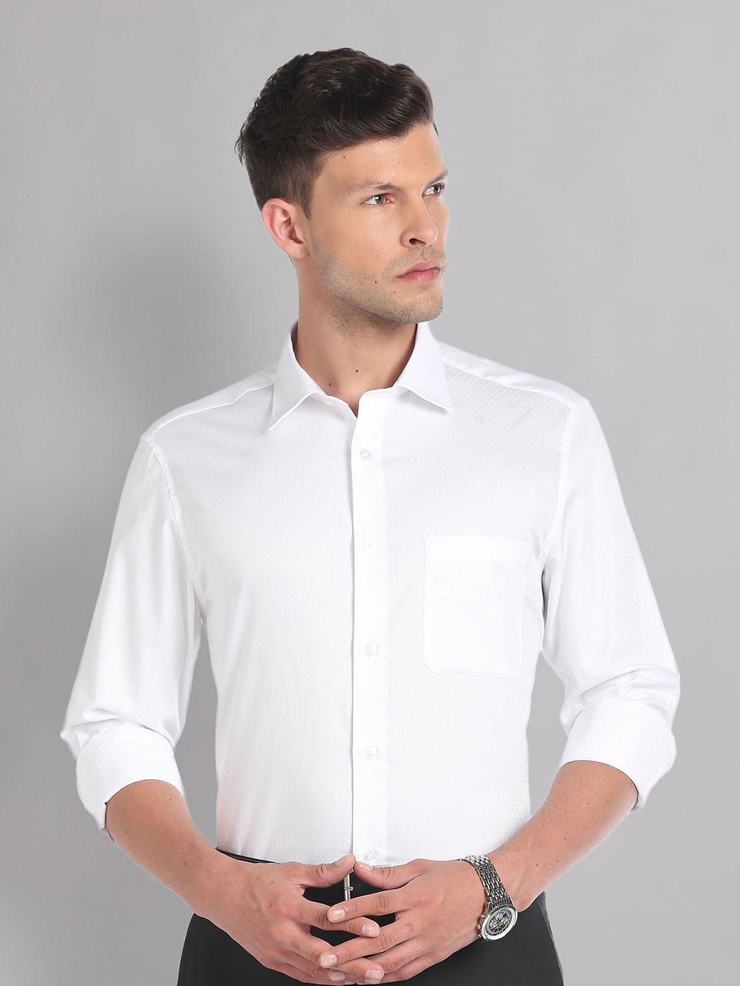 ad by arvind classic spread collar pure cotton formal shirt