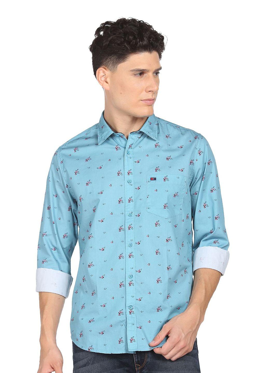 ad by arvind floral printed pure cotton casual shirt