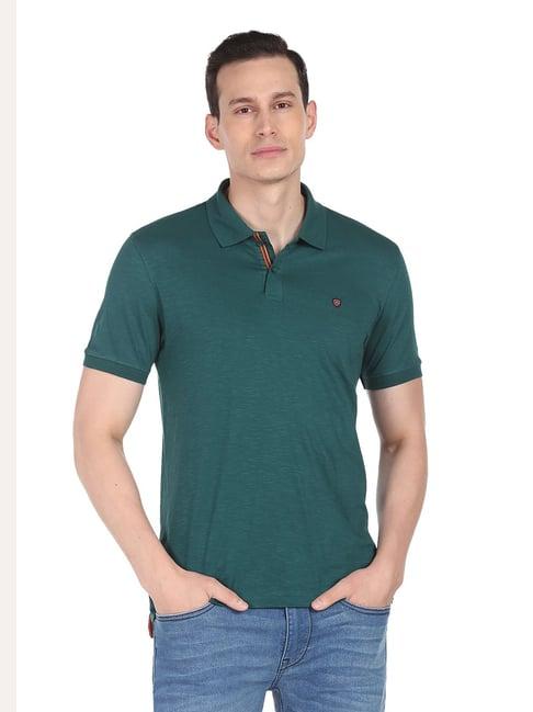 ad by arvind green polo t-shirt