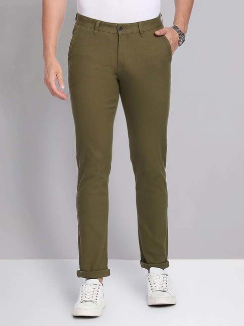 ad by arvind green slim fit chinos