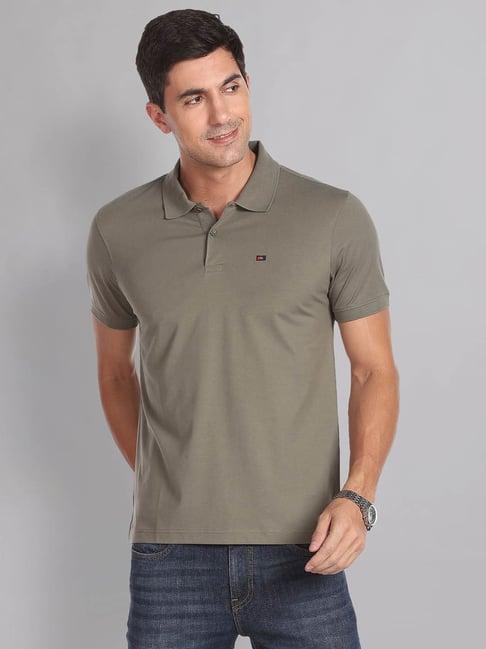 ad by arvind green slim fit polo t-shirt