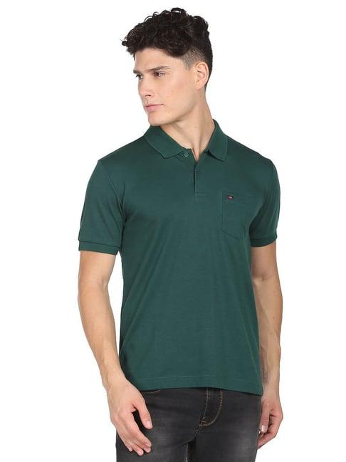 ad by arvind green slim fit polo t-shirt