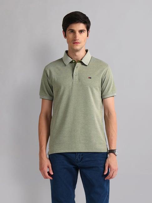 ad by arvind green slim fit polo t-shirt