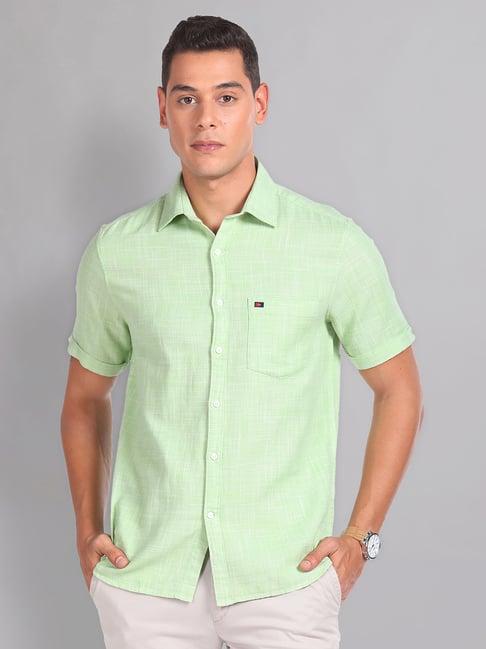 ad by arvind green slim fit shirt