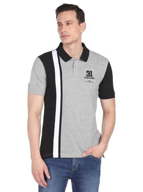 ad by arvind grey polo t-shirt