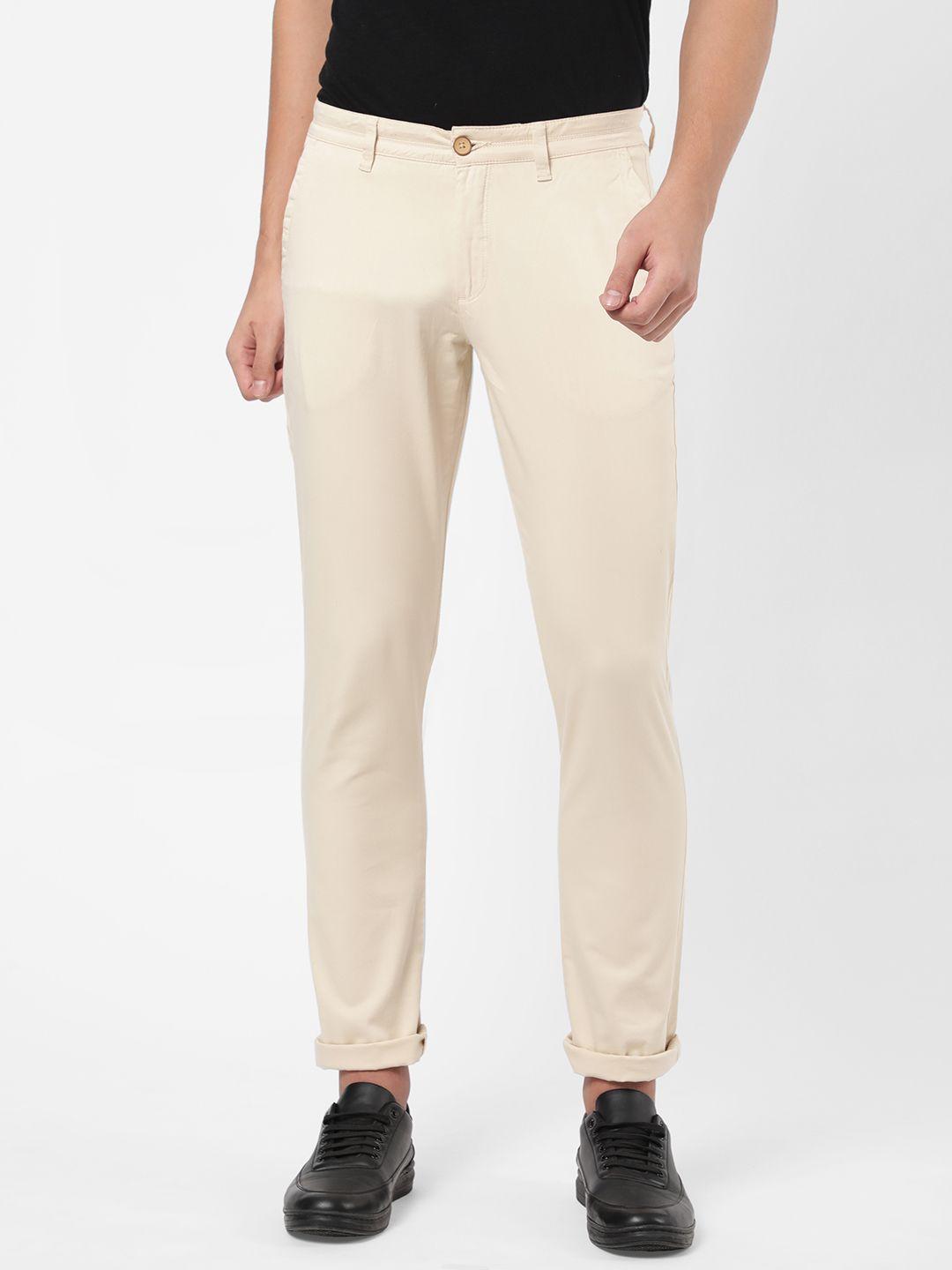 ad by arvind men beige chinos trousers