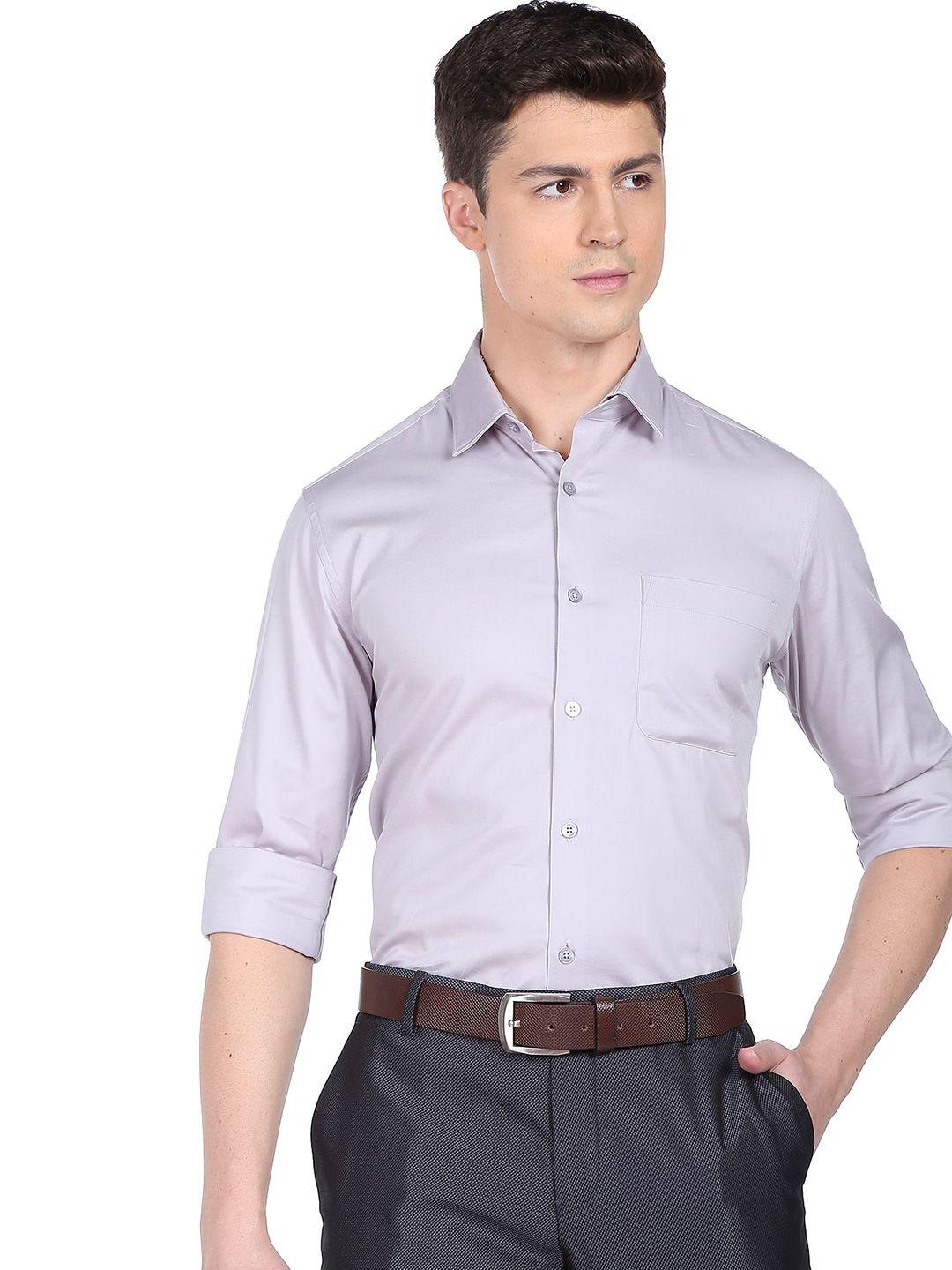 ad by arvind men grey opaque formal shirt