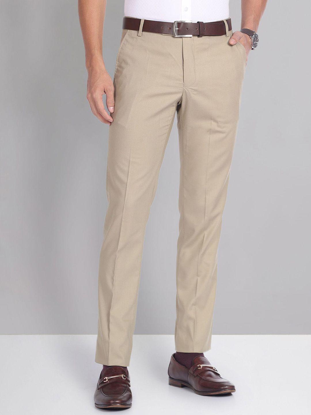 ad by arvind men slim fit formal trousers