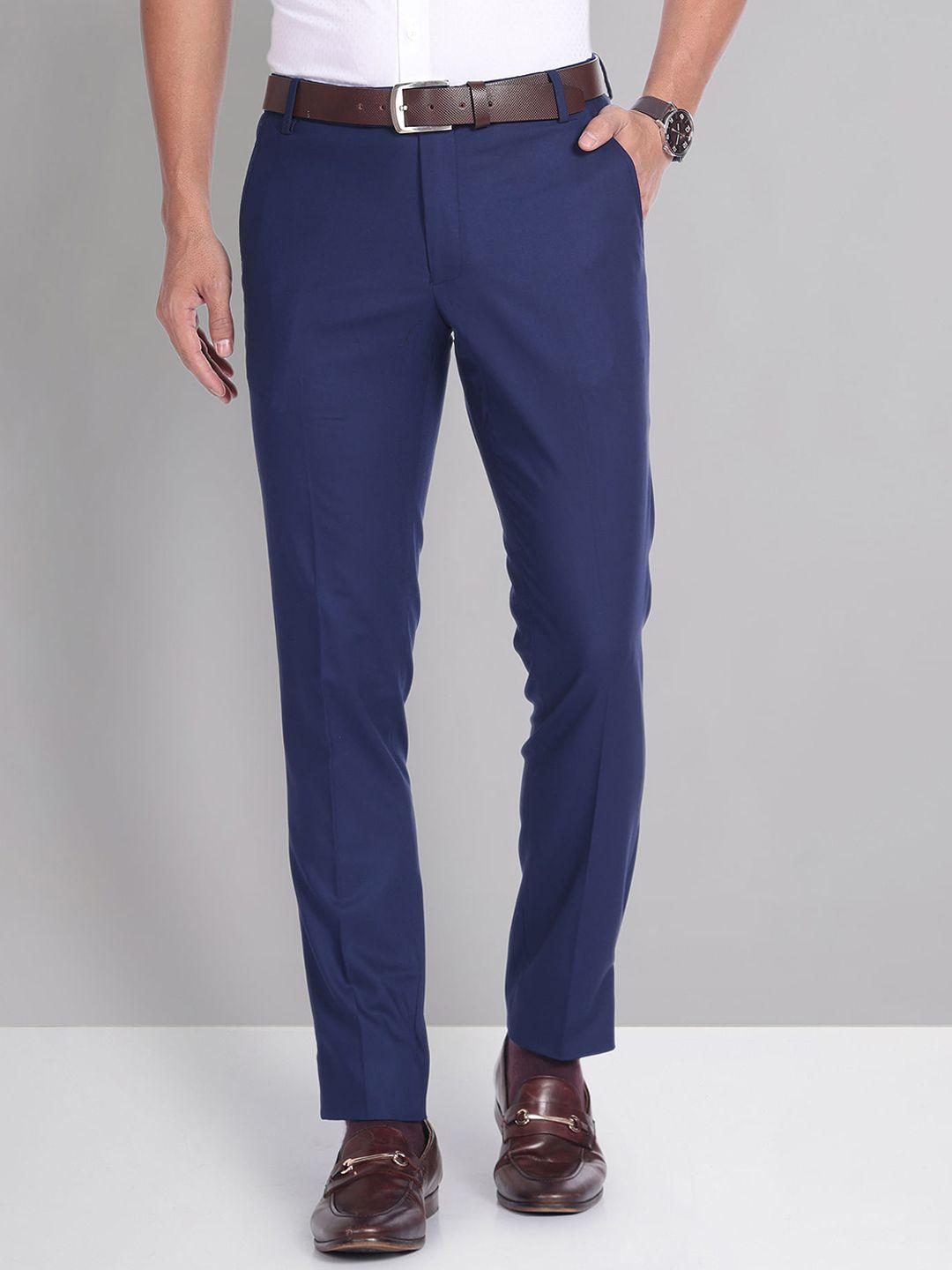 ad by arvind men slim fit formal trousers