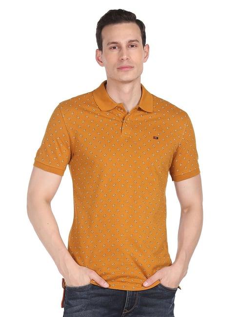 ad by arvind mustard polo t-shirt