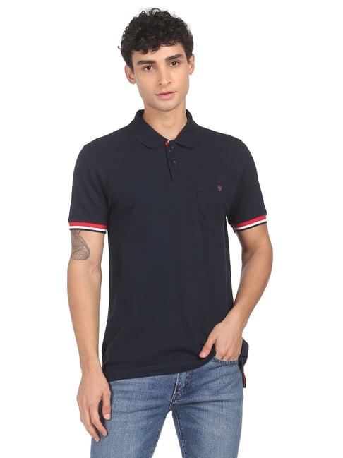 ad by arvind navy polo t-shirt