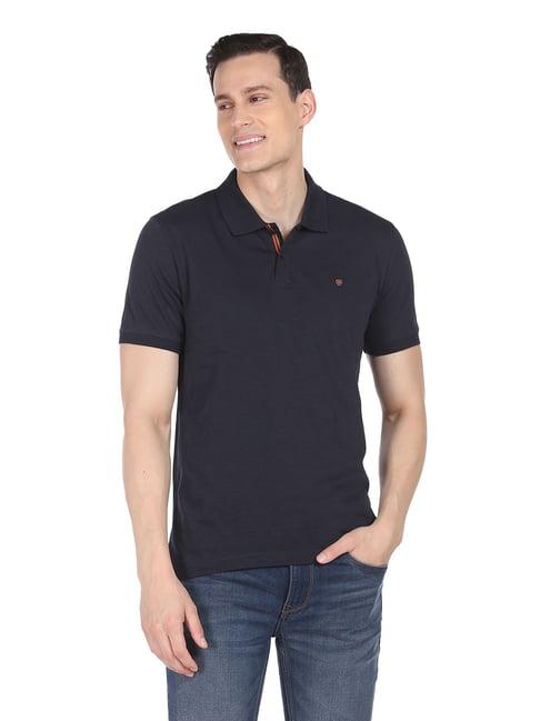 ad by arvind navy polo t-shirt