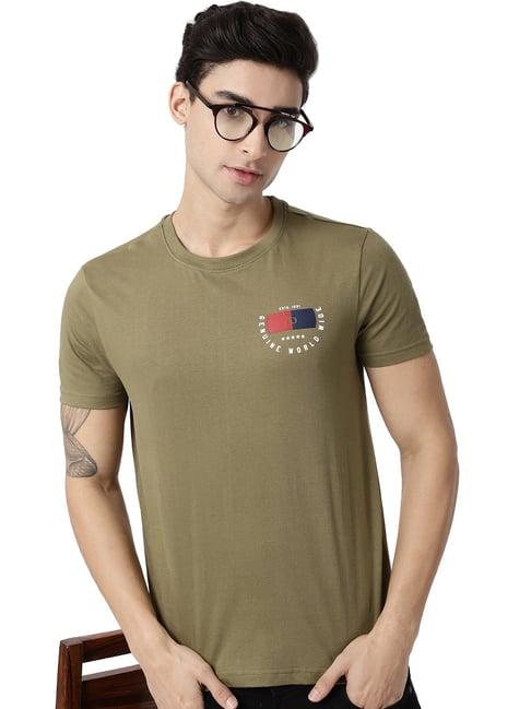 ad by arvind olive crew t-shirt