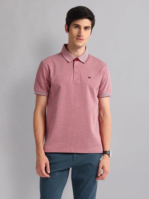 ad by arvind red slim fit polo t-shirt