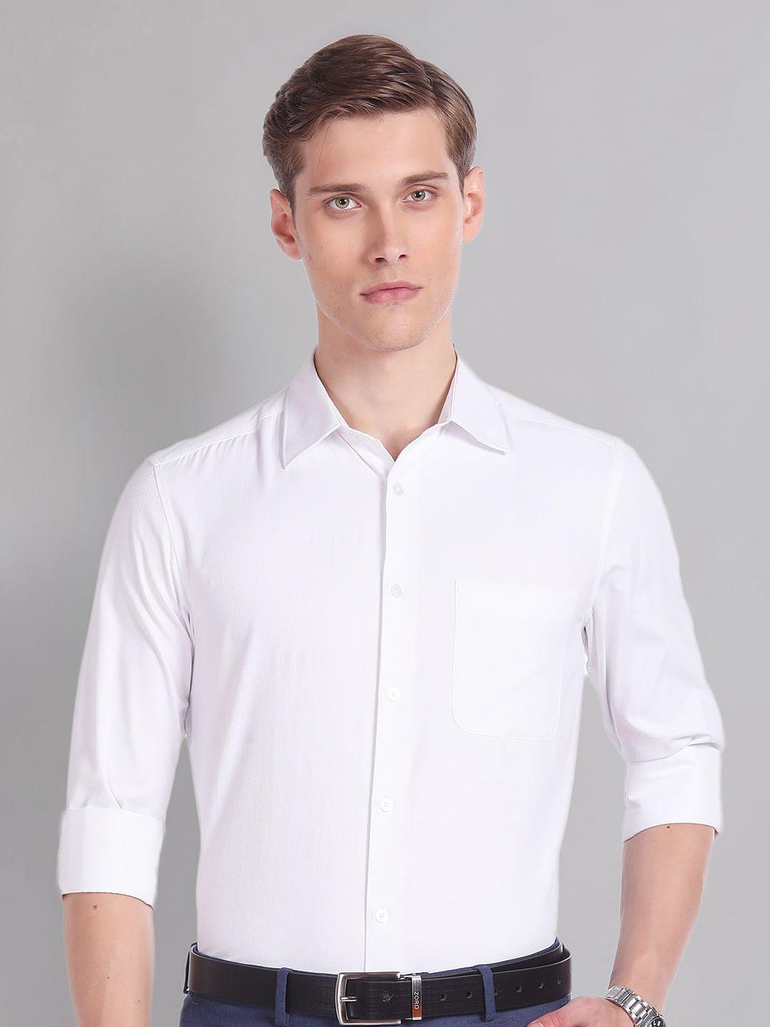 ad by arvind regular fit classic formal shirt